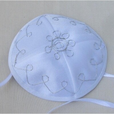 White Satin Baby Kippah