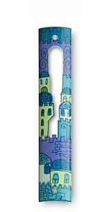 Kfir Large Mezuzah - Blue Jerusalem