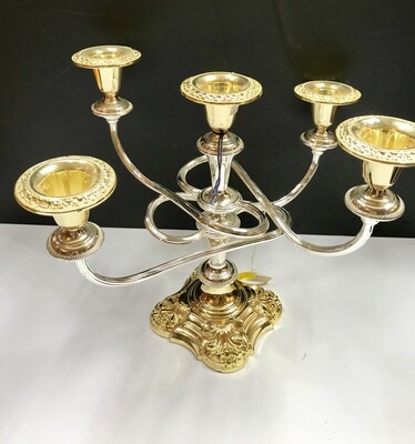 SALE Gold and Silver Candelabra