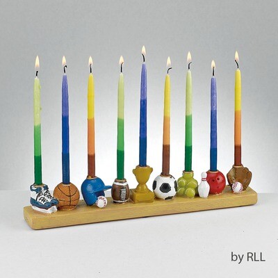 Sports Hand Painted Resin Menorah