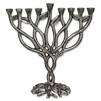 Pewter Tree Menorah