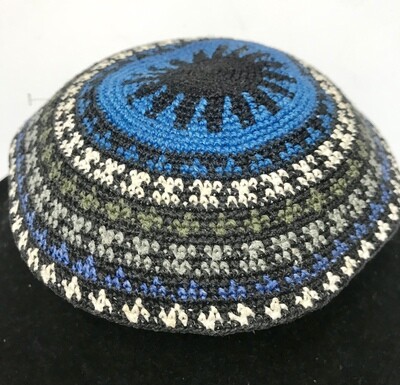 Multi Knit Kippah - striped