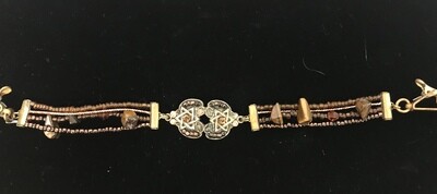 JL Brown Beaded Tallit Clip