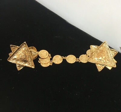 Pewter Star of David Tallit Clip - Gold