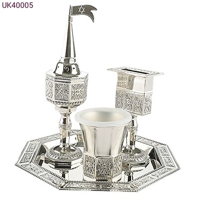 Nickel Octagon Havdalah Set