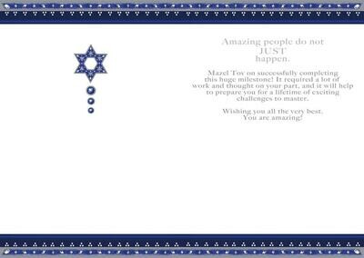 Caspi Bar Mitzvah Card - Star of David