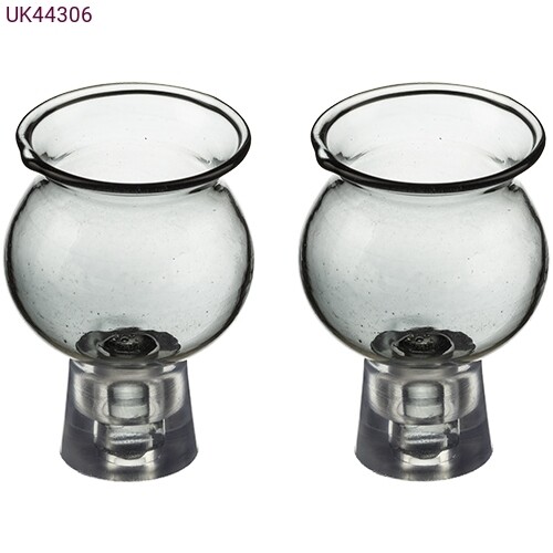 Rounded Pair of Glass Oil Cups