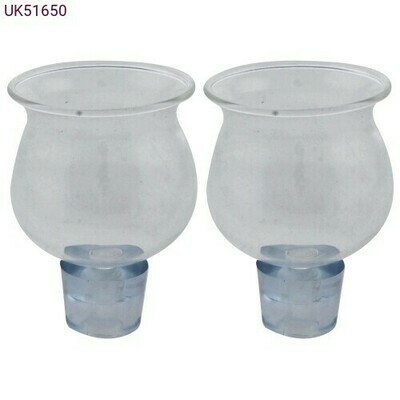 Rounded Pair of Glass Oil Cups