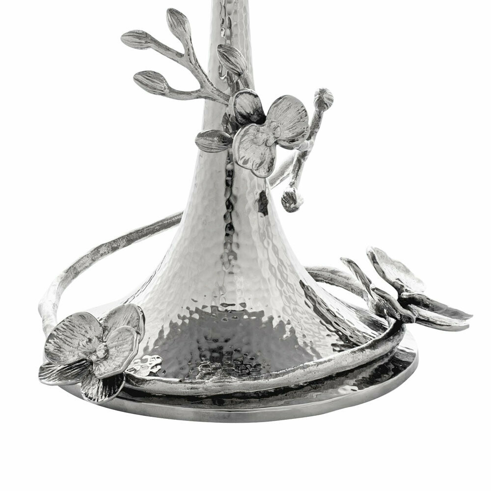 Aram White Orchid Candlesticks