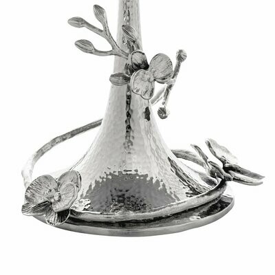 Aram White Orchid Candlesticks