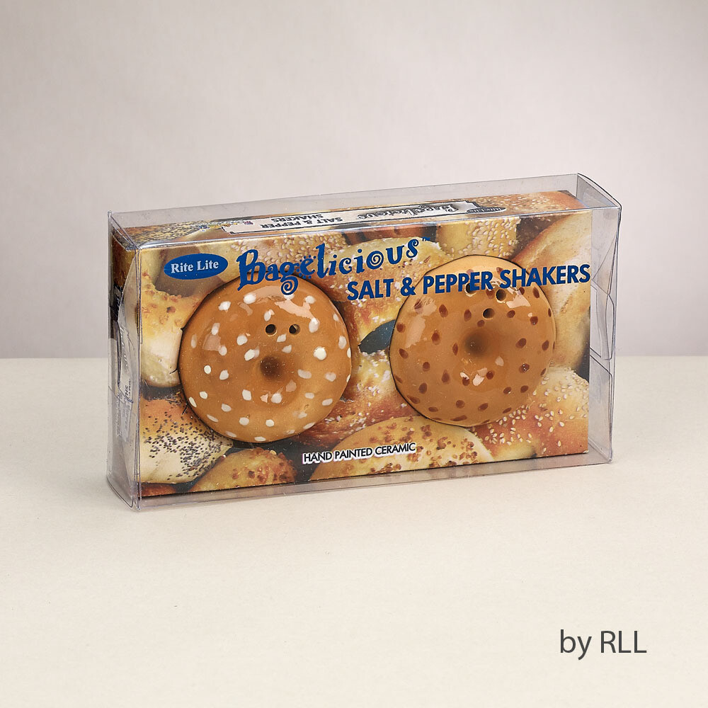Ceramic Salt & Pepper Shakers: Challah or Bagels
