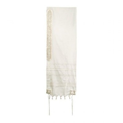 Emanuel Kosher Wool Tallit 24" Jerusalem Atara