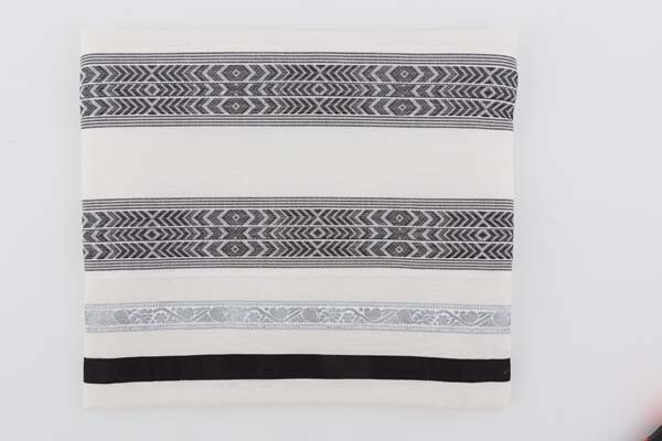 Emanuel Tallit Set - Various Fabrics Black/White