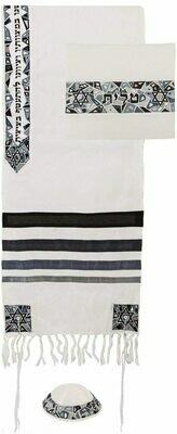 Emanuel Magen David Tallit Set - Black