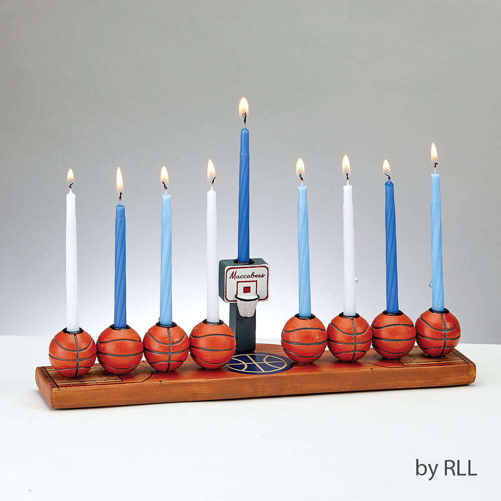 Hand Painted Resin Sports Menorah
