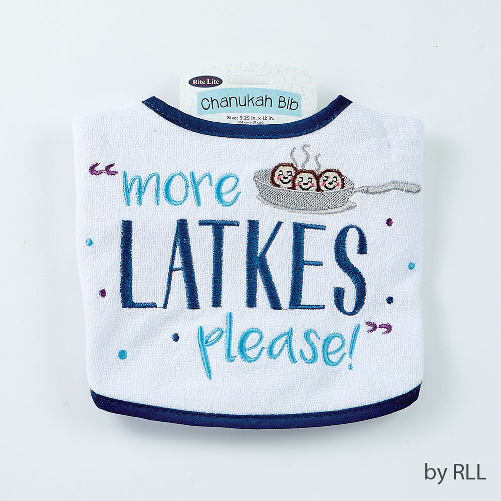 "More Latkes Please" Chanukah Bib