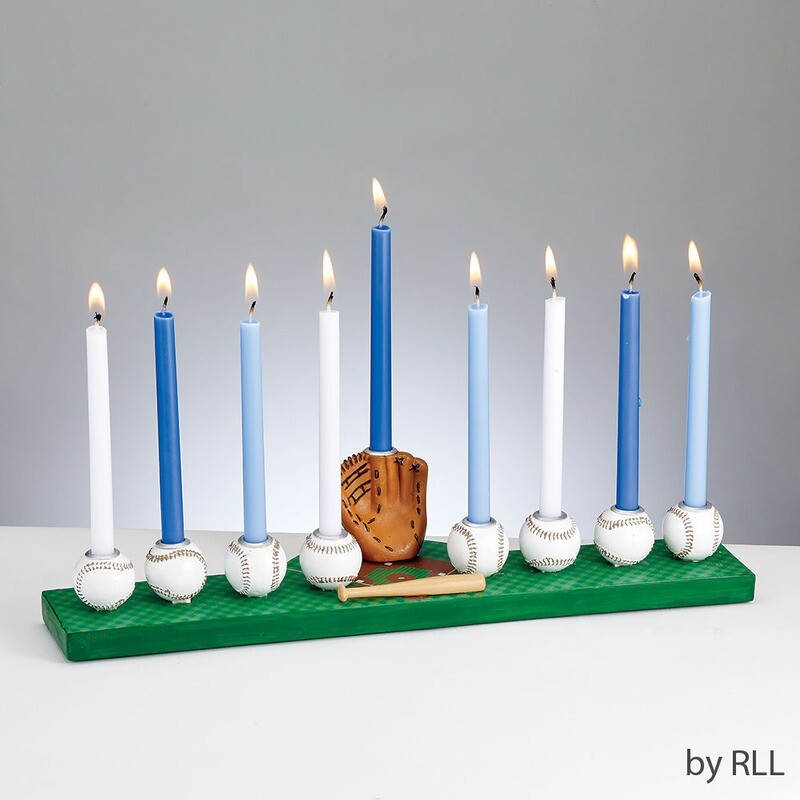 Hand Painted Resin Sports Menorah