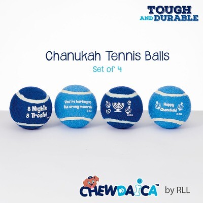 &quot;Chewdaica&quot;™ Set of 4 Chanukah Dog Tennis Balls