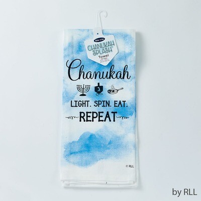&quot;Chanukah Splash&quot; Tea Towel