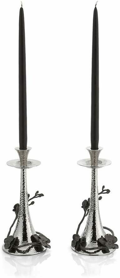 Aram Black Orchid Candlesticks