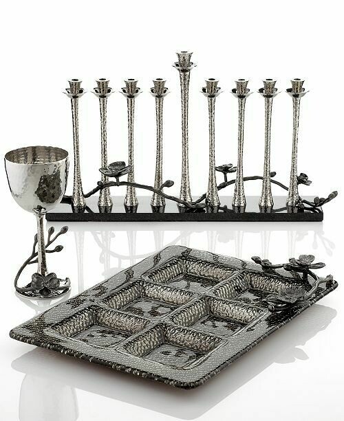 Aram Black Orchid Menorah