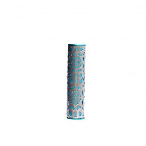 Emanuel Dye Cut Semi-Circle Mezuzah - 10CM, COLOR: TURQ, Style: Magen David