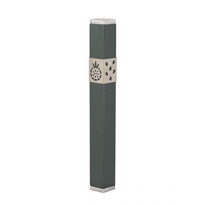 Emanuel Brushed Metal Pomegranate Mezuzah