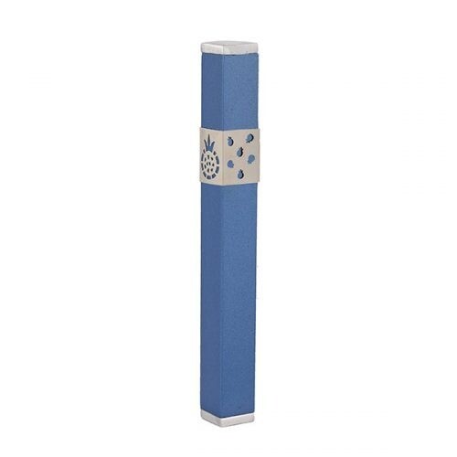 Emanuel Brushed Metal Pomegranate Mezuzah