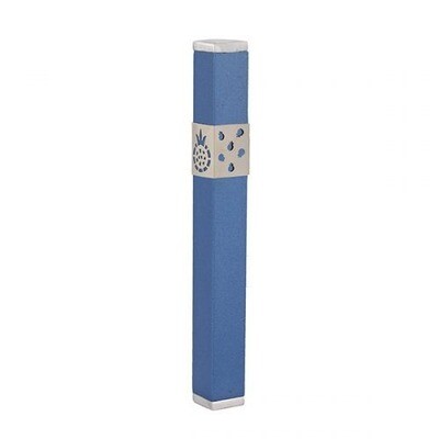 Emanuel Brushed Metal Pomegranate Mezuzah