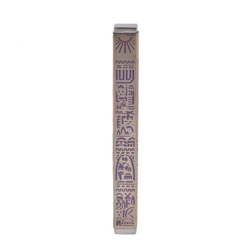 Emanuel Dye-Cut Metal Jerusalem Mezuzah