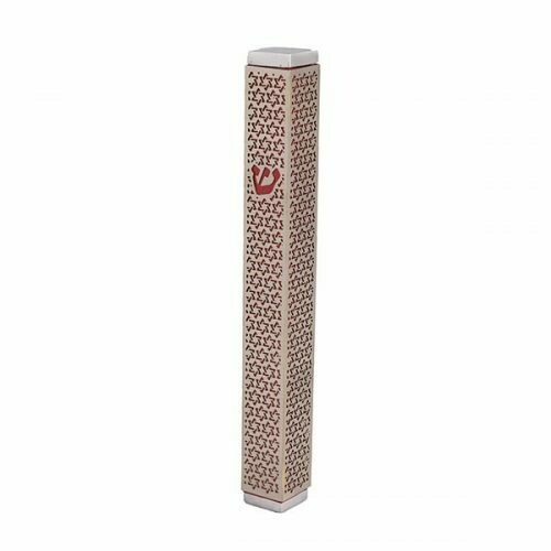 Emanuel Dye-Cut Metal Magen David Mezuzah