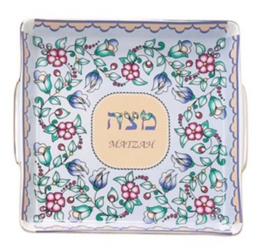 SALE Purple Flower Matzah Plate