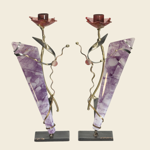 Rosenthal &quot;Gary Glass&quot; Candlesticks (Pair)