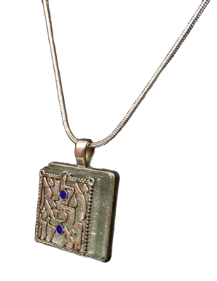 Art Glass Necklace: Eshet Chayil Clear