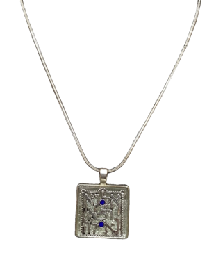 Art Glass Necklace: Eshet Chayil Clear
