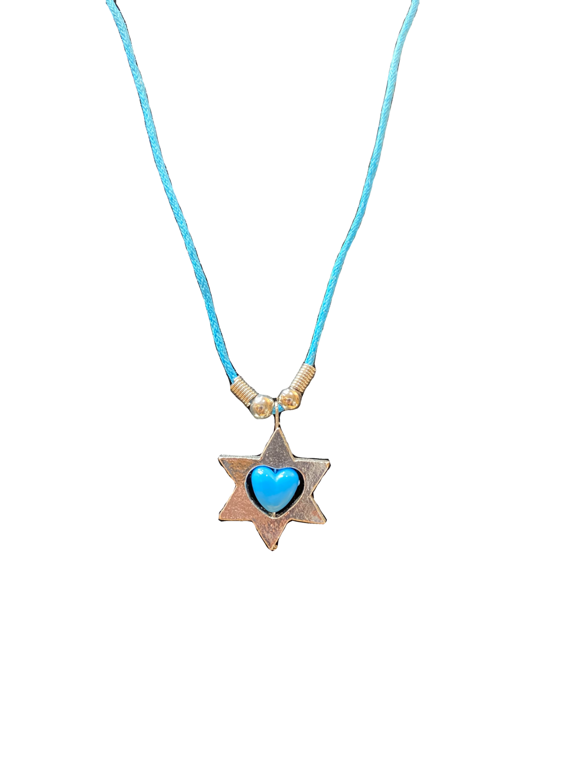 Child&#39;s Star of David/Heart Necklace, Color: Blue