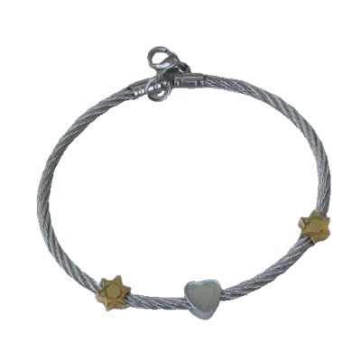 Heart/Star Cable Bracelet
