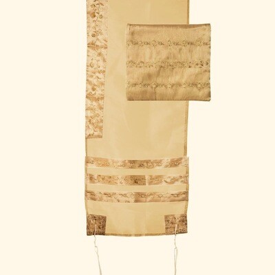 Emanuel Organza Floral Tallit Set - Gold