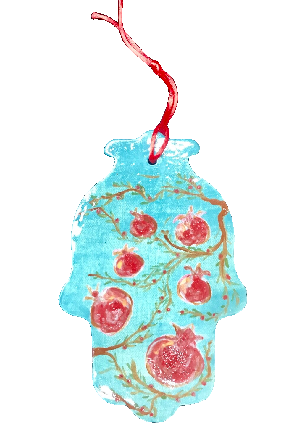Aliza Orent Hamsah w/ Pomegranate - Lg Aqua