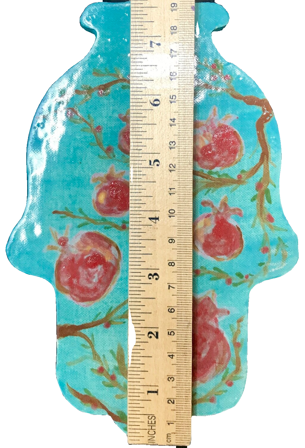 Aliza Orent Hamsah w/ Pomegranate - Lg Aqua