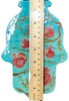 Aliza Orent Hamsah w/ Pomegranate - Lg Aqua