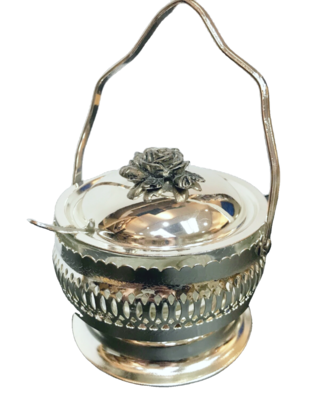 Silver Plated Honey Dish - Carry Handle SALE