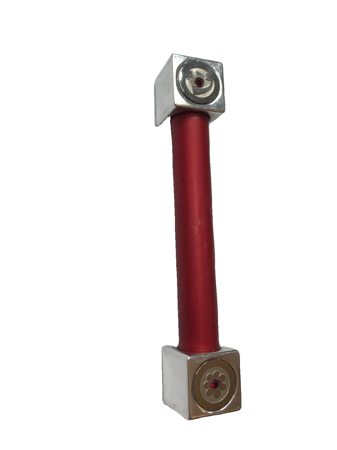 Adi Sidler Aluminum Mezuzah - Square Caps, Color: Red