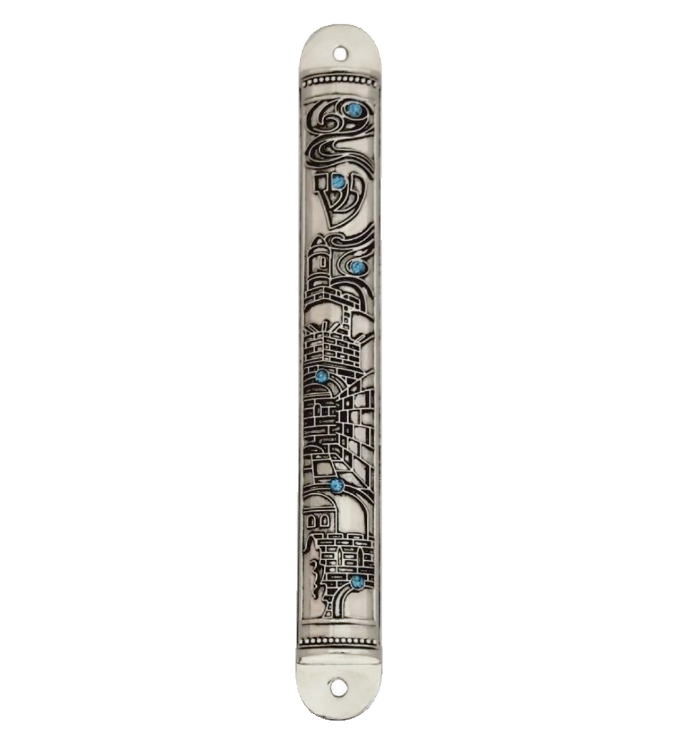 12cm Nickel Jerusalem Mezuzah