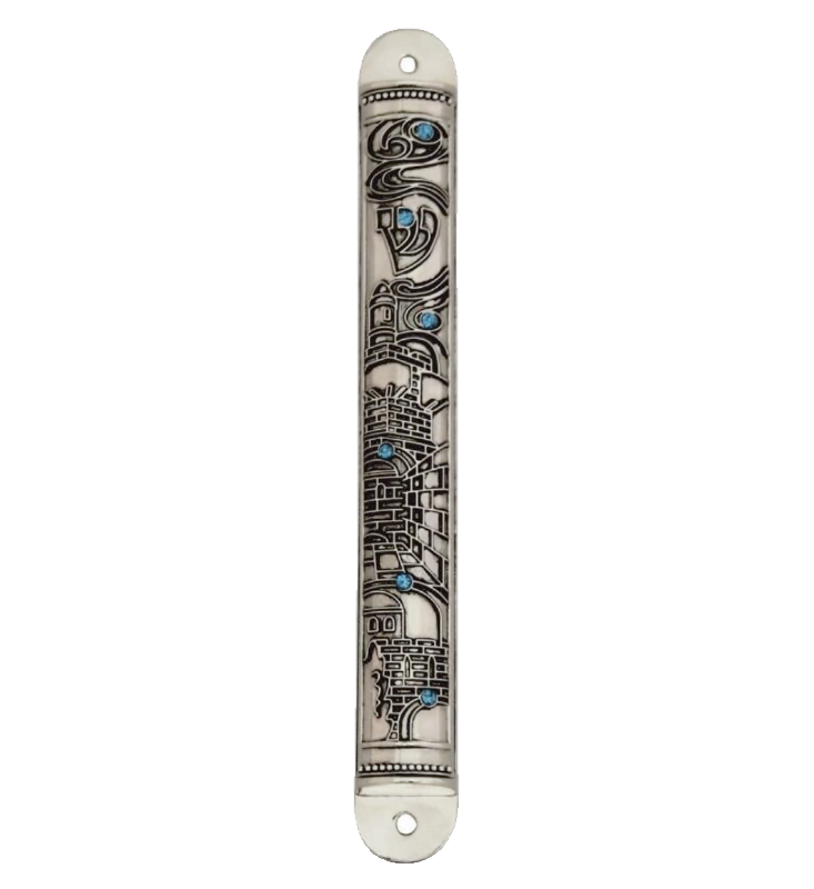 12cm Nickel Jerusalem Mezuzah