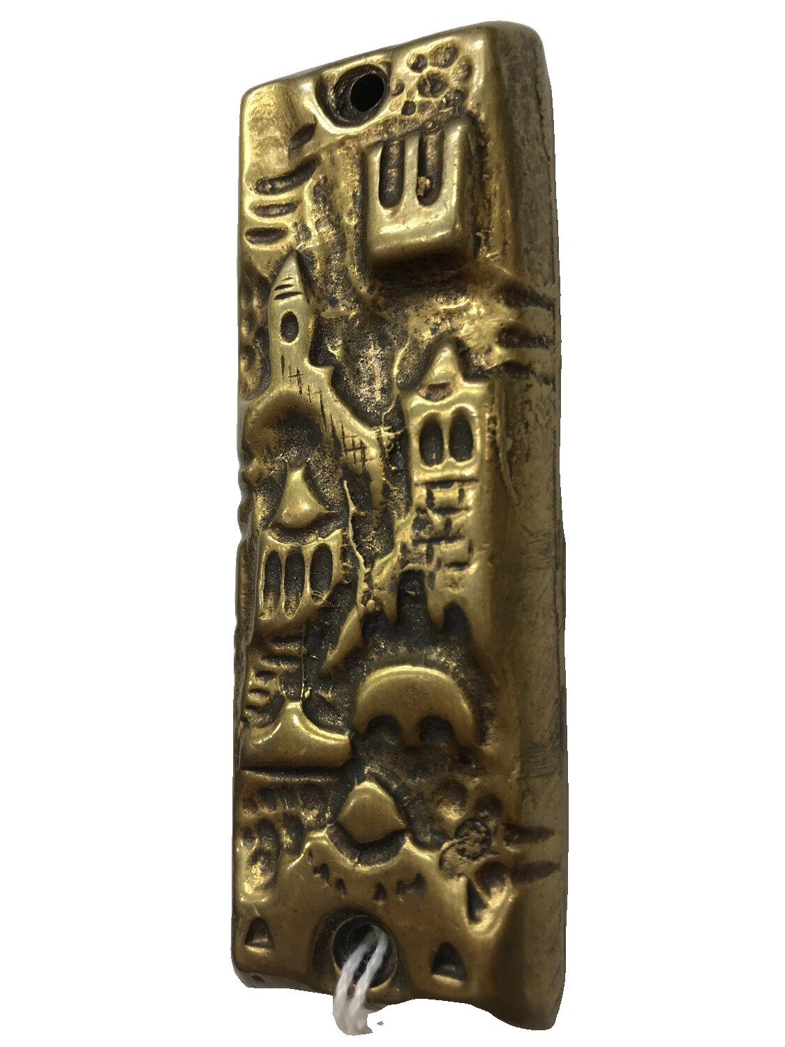 Avigdor Jerusalem Mezuzah in Brass or Pewter, Metal: Brass