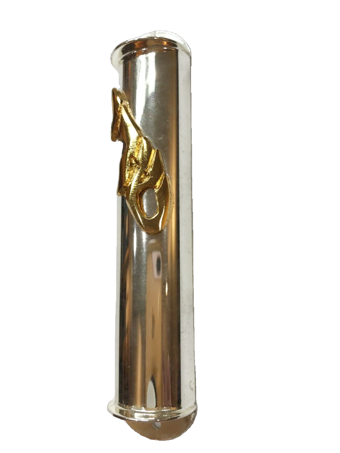 Vintage LIDAR Silver Plated Mezuzah - 24k Gold Plated &quot;Shadai&quot;
