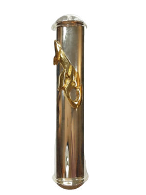 Vintage LIDAR Silver Plated Mezuzah - 24k Gold Plated "Shadai"