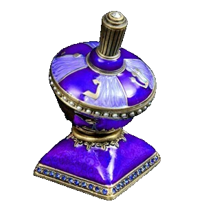 Enameled Pewter Dreidel with Stand - Purple