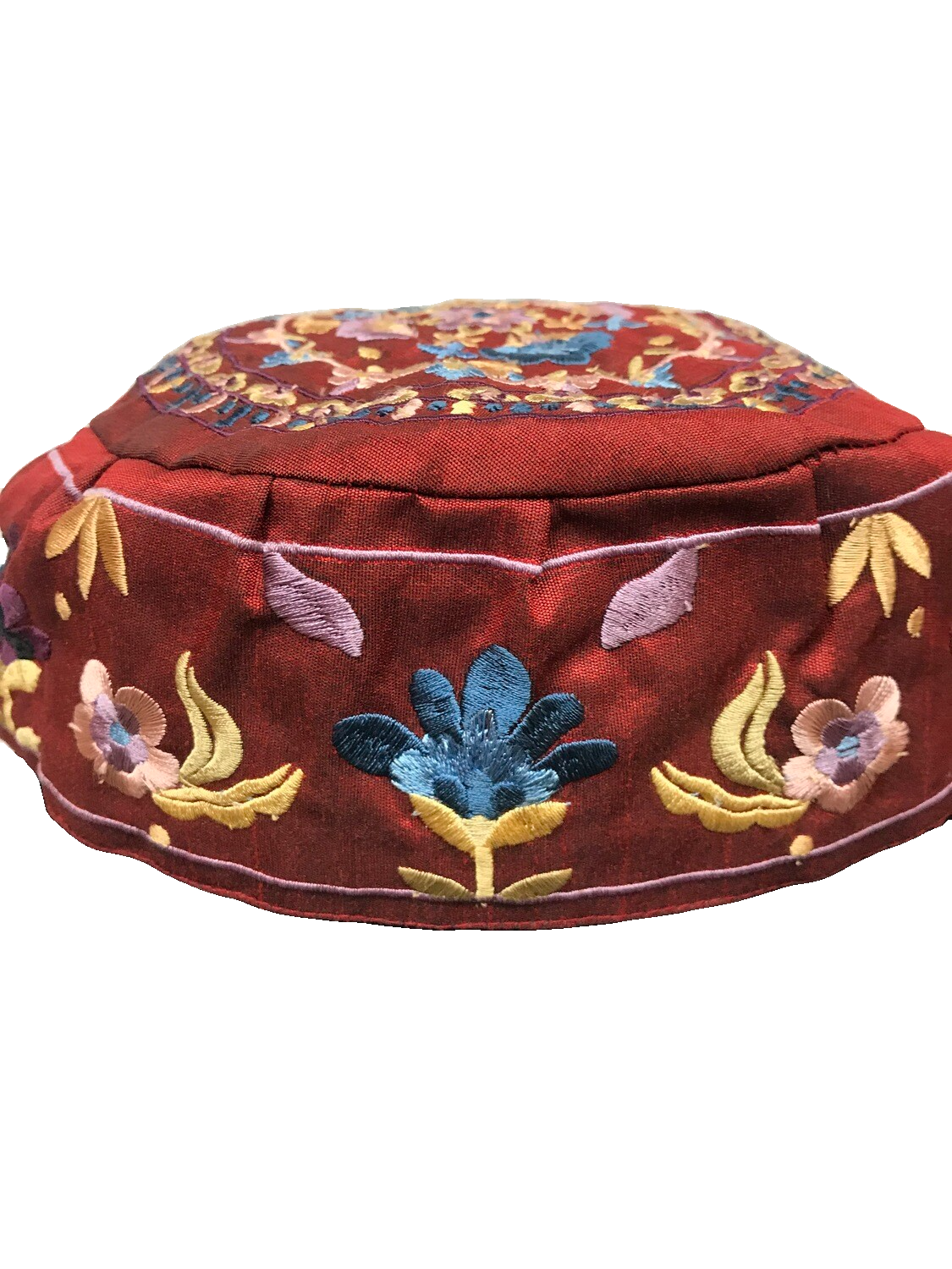 Bucharian Hat/Kippah Flower - Red - Med